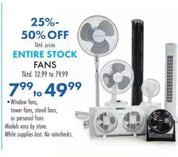 Boscov's ENTIRE STOCK FANS offer