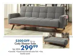 Boscov's Cody Sleeper Sofa offer