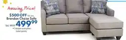 Boscov's Brandon Chaise Sofa offer