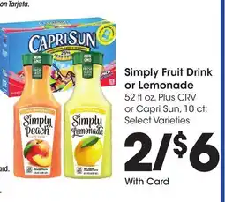 Ralphs Simply Fruit Drink or Lemonade offer