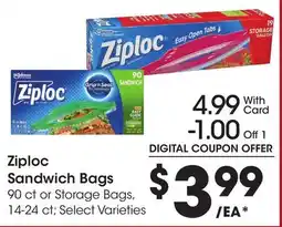 Ralphs Ziploc Sandwich Bags offer
