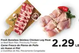 Food 4 Less Fresh Boneless Skinless Chicken Leg Meat offer