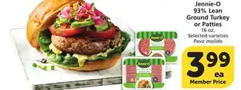 Vons Jennie-O 93% Lean Ground Turkey or Patties offer