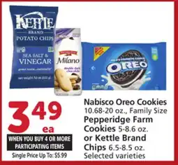 Vons Nabisco Oreo Cookies 10.68-20 oz., Family Size Pepperidge Farm Cookies 5-8.6 oz. or Kettle Brand Chips 6.5-8.5 oz offer
