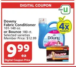 Vons Downy Fabric Conditioner 101-140 oz. or Bounce 180 ct offer