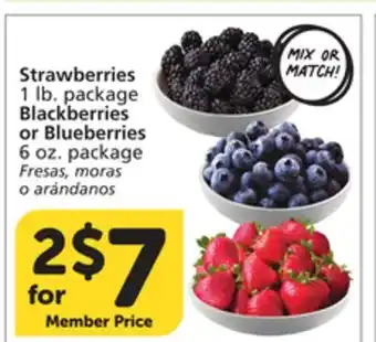 Vons Strawberries 1 lb. package Blackberries or Blueberries 6 oz. package offer