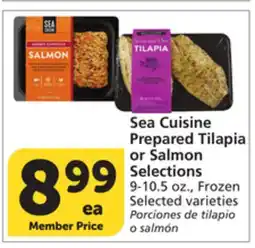 Vons Sea Cuisine Prepared Tilapia or Salmon Selections offer