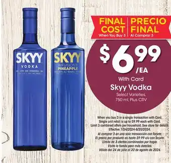Ralphs Skyy Vodka offer