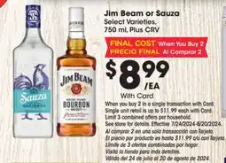 Ralphs Jim Beam or Sauza offer