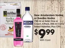 Ralphs New Amsterdam Vodka or Svedka Vodka offer