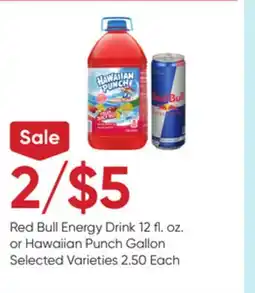 Stater Bros Red Bull Energy Drink 12 fl. oz. or Hawaiian Punch Gallon offer