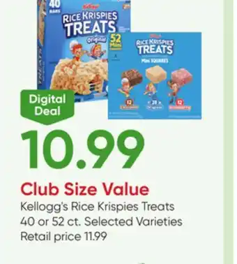 Stater Bros Kellogg's Rice Krispies Treats offer