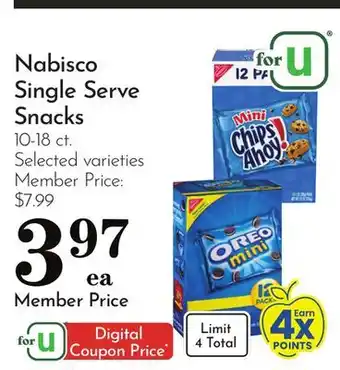Pavilions Nabisco Single Serve Snacks offer