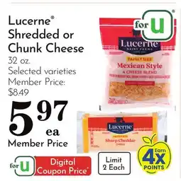 Pavilions Lucerne Shredded or Chunk Cheese offer