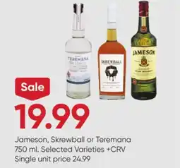 Stater Bros Jameson, Skrewball or Teremana offer