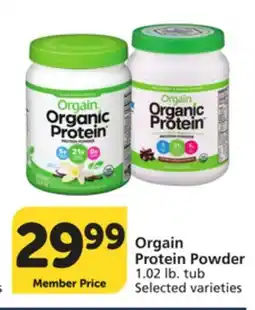 Albertsons Orgain Protein Powder offer