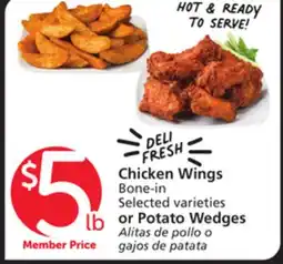Albertsons Chicken Wings Bone-in Selected varieties or Potato Wedges offer