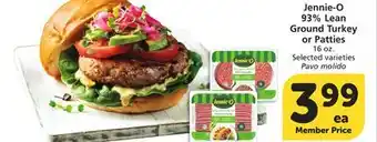 Albertsons Jennie-O 93% Lean Ground Turkey or Patties offer