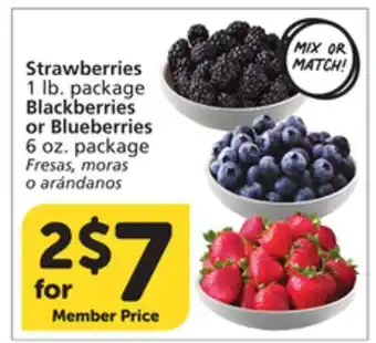 Albertsons Strawberries 1 lb. package Blackberries or Blueberries 6 oz. package offer
