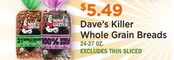 Heinen's Dave's Killer Whole Grain Breads offer