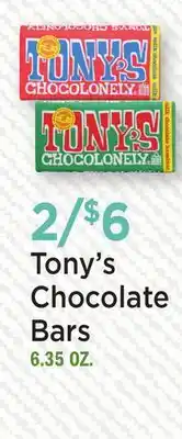 Heinen's Tony's Chocolate Bars offer