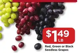 Food 4 Less Red, Green or Black Seedless Grapes offer