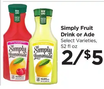 Food 4 Less Simply Fruit Drink or Ade offer
