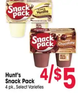 Jewel-Osco Hunt's Snack Pack offer