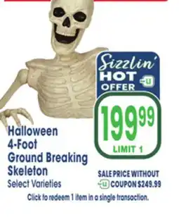 Jewel-Osco Halloween 4-Foot Ground Breaking Skeleton offer