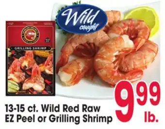 Jewel-Osco 13-15 ct. Wild Red Raw EZ Peel or Grilling Shrimp offer