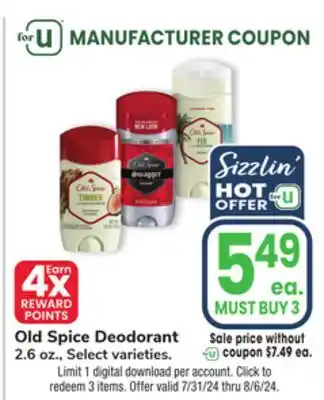 Jewel-Osco Old Spice Deodorant offer