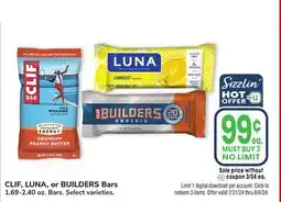 Jewel-Osco CLIF, LUNA, or BUILDERS Bars offer