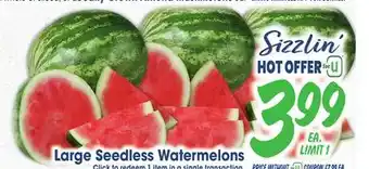 Jewel-Osco Large Seedless Watermelons offer