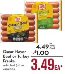 Mariano's Oscar Mayer Beef or Turkey Franks offer