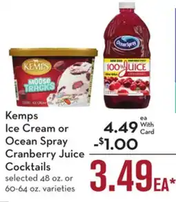 Mariano's Kemps Ice Cream or Ocean Spray Cranberry Juice Cocktails offer