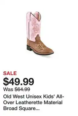 Tractor Supply Company Old West Unisex Kids' All-Over Leatherette Material Broad Square Toe Boots offer