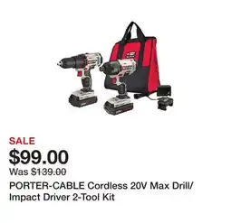 Tractor Supply Company PORTER-CABLE Cordless 20V Max Drill/Impact Driver 2-Tool Kit offer