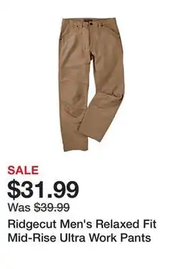 Tractor Supply Company Ridgecut Men's Relaxed Fit Mid-Rise Ultra Work Pants offer