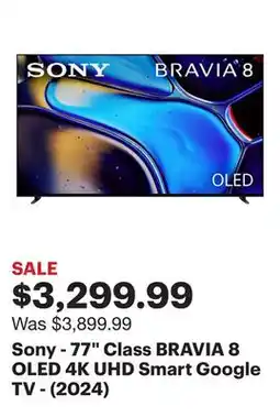 Best Buy Sony - 77 Class BRAVIA 8 OLED 4K UHD Smart Google TV - (2024) offer