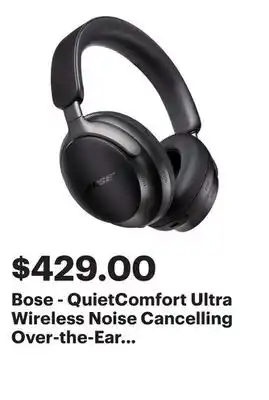 Best Buy Bose - QuietComfort Ultra Wireless Noise Cancelling Over-the-Ear Headphones - Black offer