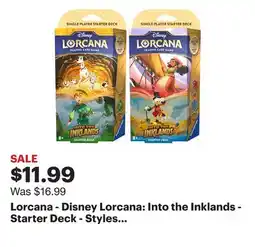 Best Buy Lorcana - Disney Lorcana: Into the Inklands - Starter Deck - Styles May Vary offer