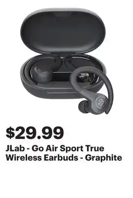 Best Buy JLab - Go Air Sport True Wireless Earbuds - Graphite offer