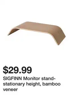 Ikea SIGFINN Monitor stand-stationary height, bamboo veneer offer