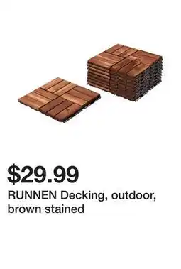 Ikea RUNNEN Decking, outdoor, brown stained offer