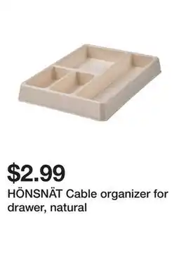 Ikea HÖNSNÄT Cable organizer for drawer, natural offer