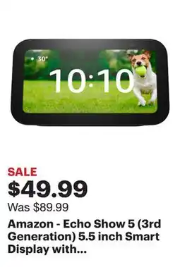 Best Buy Amazon - Echo Show 5 (3rd Generation) 5.5 inch Smart Display with Alexa - Charcoal offer