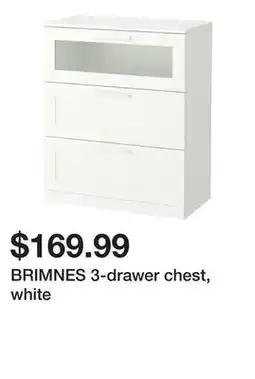 Ikea BRIMNES 3-drawer chest, white offer