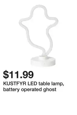 Ikea KUSTFYR LED table lamp, battery operated ghost offer
