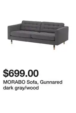 Ikea MORABO Sofa, Gunnared dark gray/wood offer