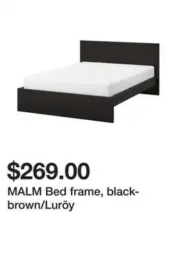 Ikea MALM Bed frame, black-brown/Luröy offer